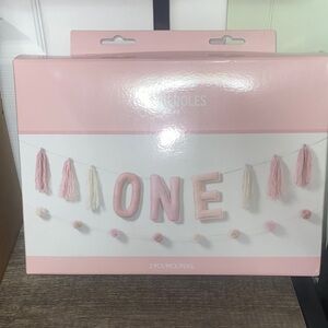 Pink and Cream Party Banner - ONE